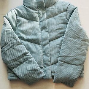 Corduroy Puffer Jacket Women’s Size L 22” length Pit to Pit 22” Sleeve 24”